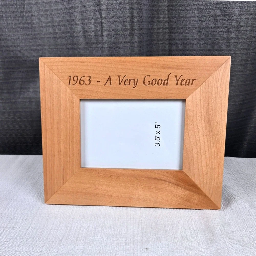 1963 A Very Good Year Engraved Wood Picture Frame 3.5x5 Milestone Birthday Gift